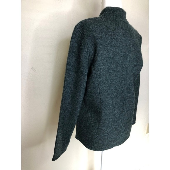 Talbots Wool Zip Front Jacket Coat Green Medium Womens Career Classic - Picture 13 of 16